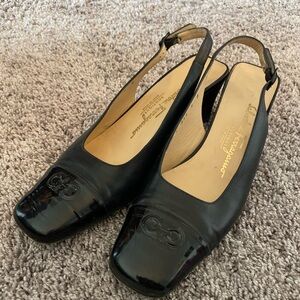 Salvatore Ferragamo Black Leather Heels